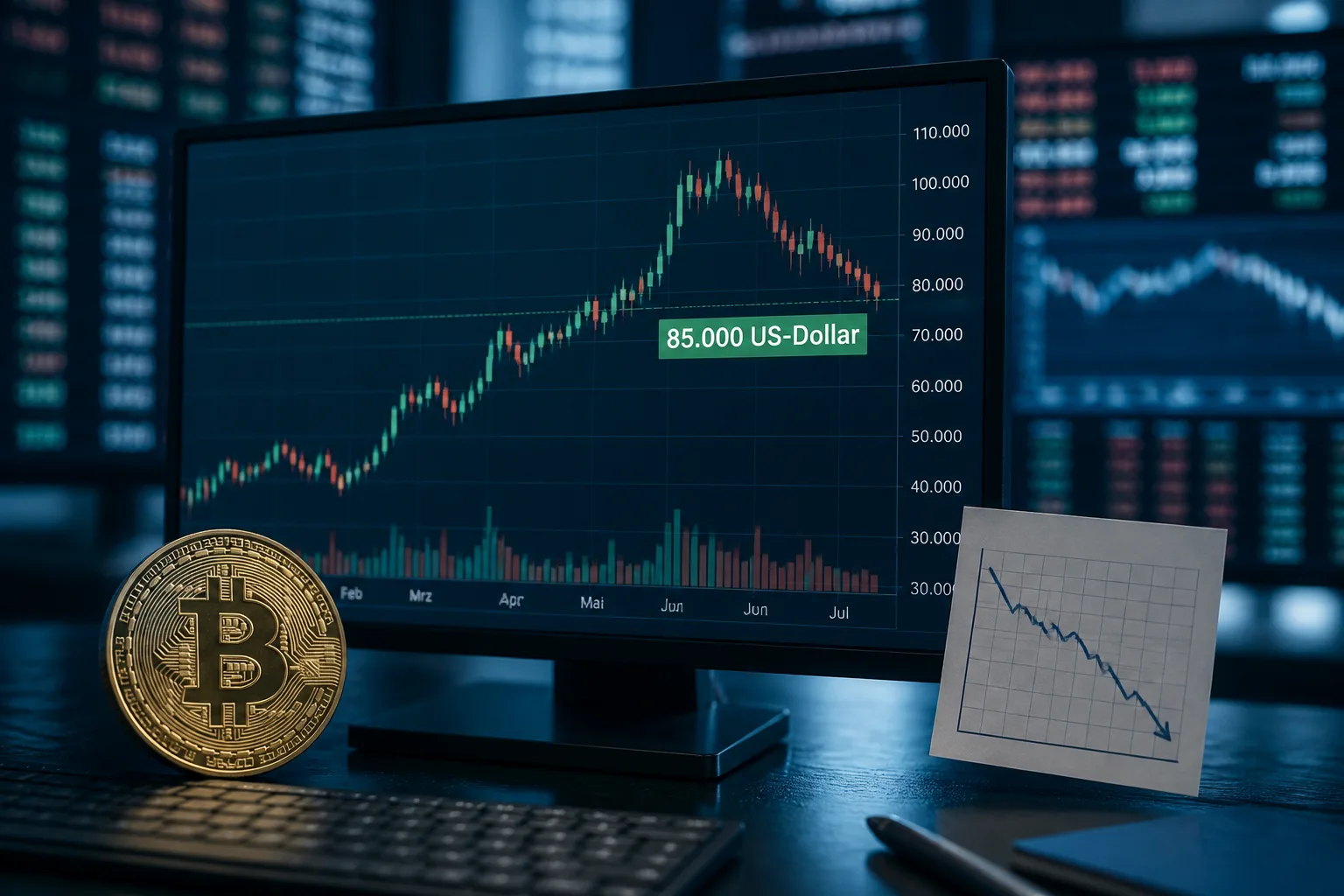 Symbolbild: Bitcoin gibt Gewinne nach US-Inflationsdaten wieder ab