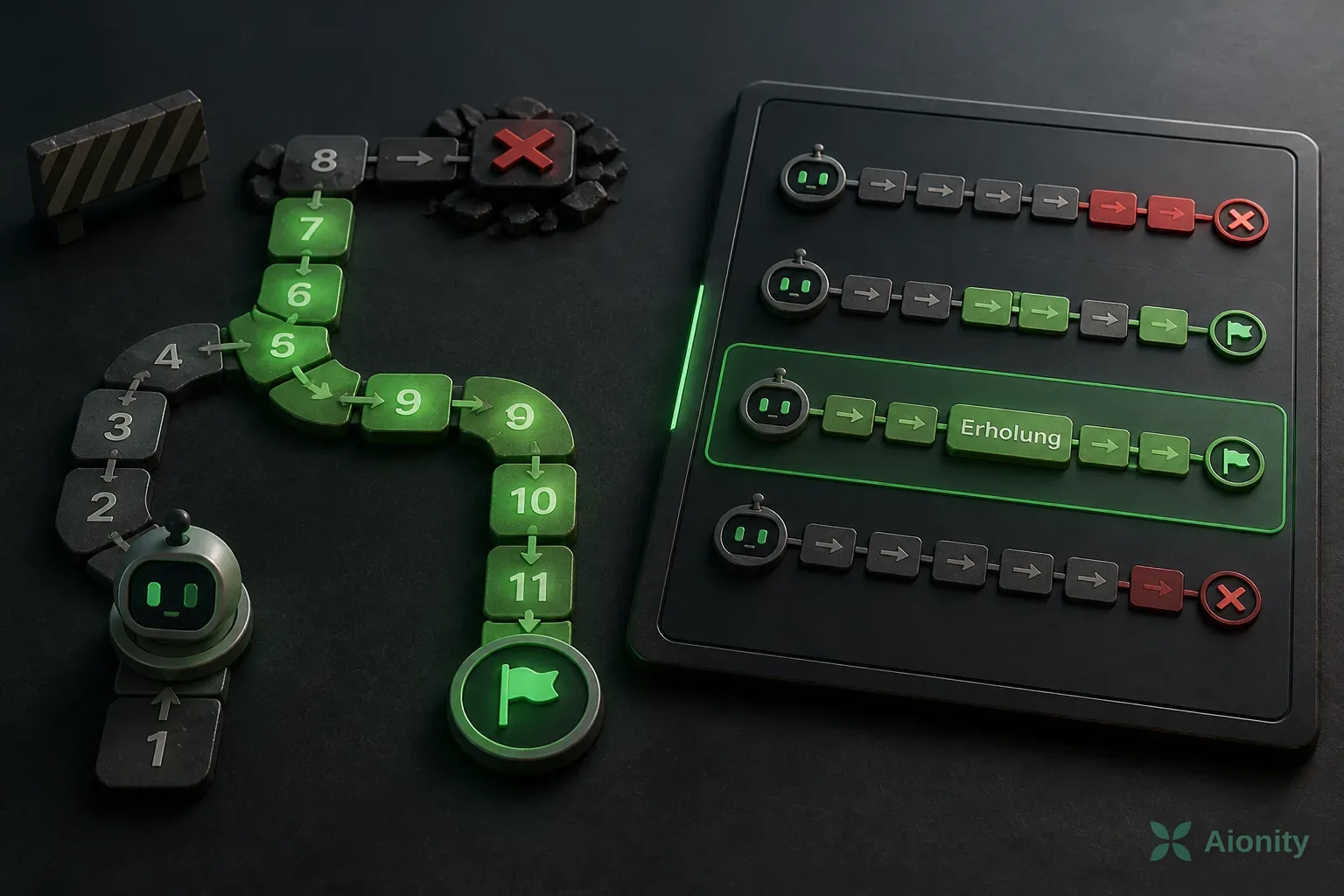 Symbolbild: NVIDIA trainiert KI-Agenten, nach frühen Fehlern wieder aufzuholen